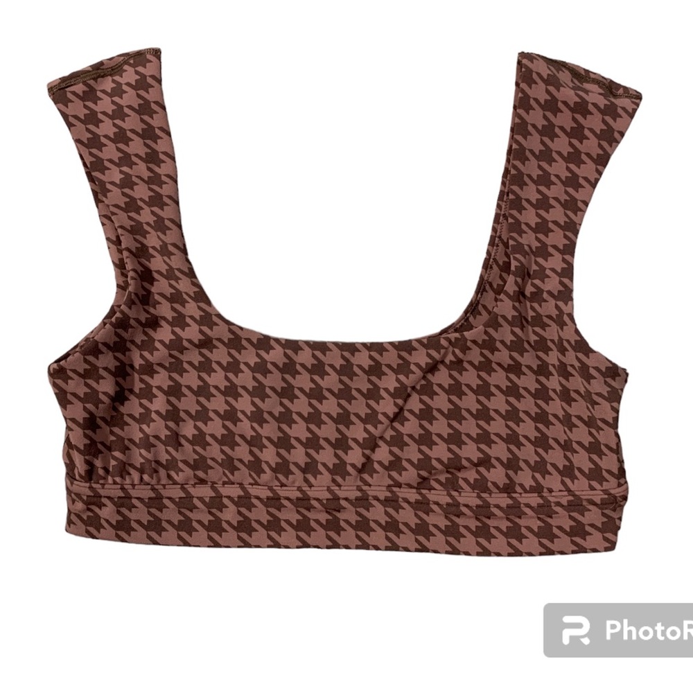Offline by Aerie Sports Bra Houndstooth Mauve Pink Size Medium Athletic New
